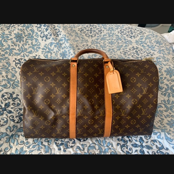 Louis Vuitton Brown and Tan Monogram Duffel Bag - Picture 1 of 8